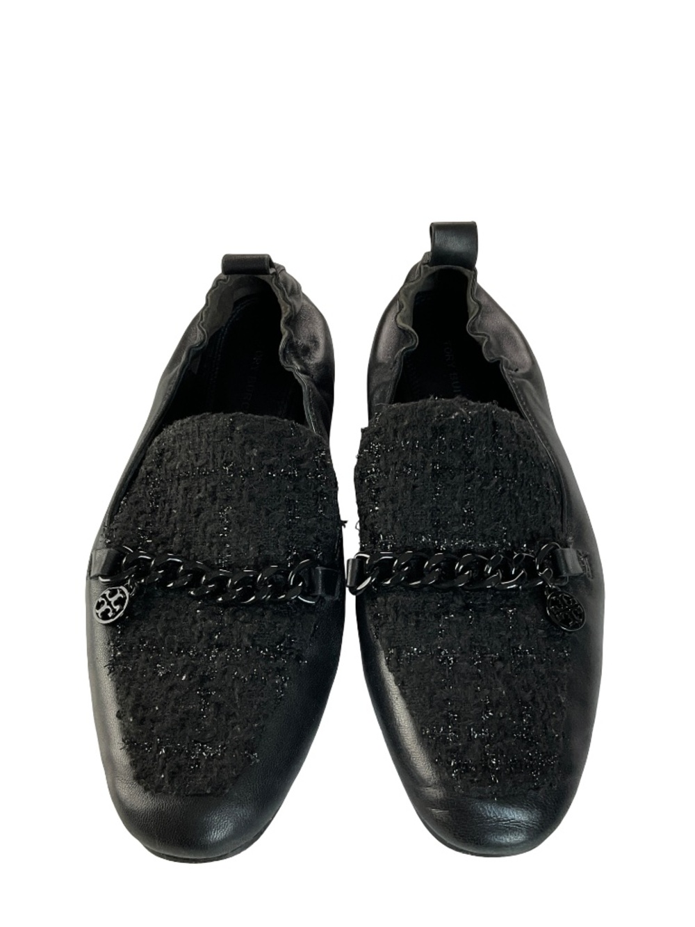 Tory Burch Mini Benton Charm 20mm Tweed Loafers - Picture 2 of 7
